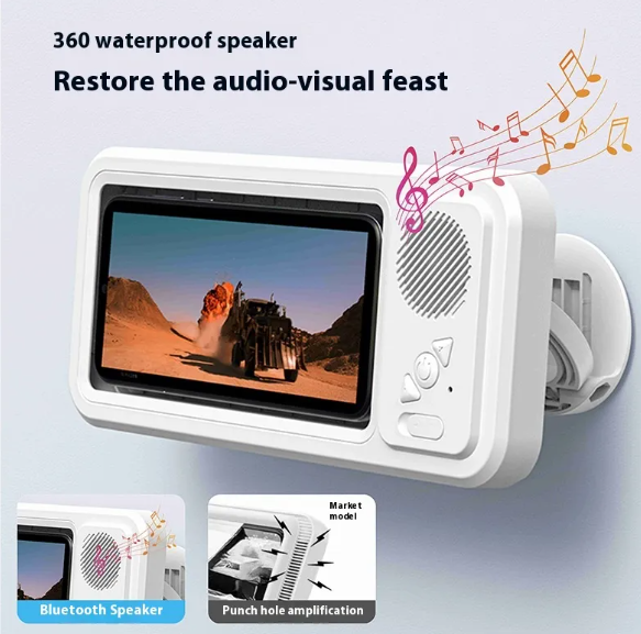 Altavoz Bluetooth Impermeable para Baño & Soporte para Teléfono
